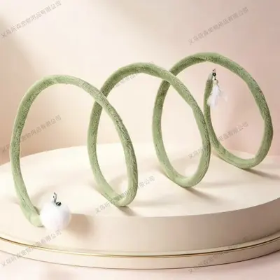 Foldable Cat Tunnel with Bell and Teaser Wand for Kittens - 7