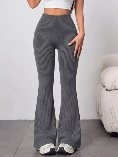 Women's Yoga Leggings Ribbed, High Waist, Tummy Control, Autumn-Winter