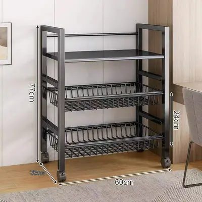 Kitchen vegetable basket floor standing storage rack multi-functional vegetable storage basket multi-layer storage vegetable and fruit storage rack - 8