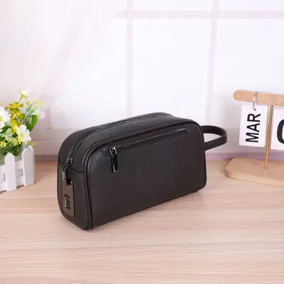 Men's Clutch Bag with Coin Pocket, Fingerprint Lock, Large Capacity - 8