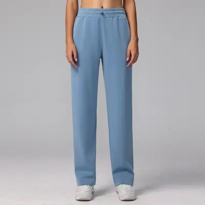 Kadın Modal Bol Paça Yoga Pantolonu, Yüksek Bel, Kumlu Yıkamalı, Uzun - 11