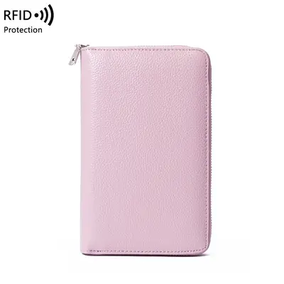 Hakiki deri çok kartlı RFID uzun cüzdan - 12