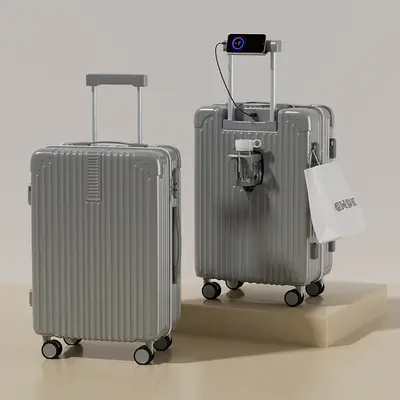 Silent universal wheeled new style double suitcase, 20 inch carry-on luggage, large capacity wheeled bag, coded 26 inch wedding suitcase. - 13