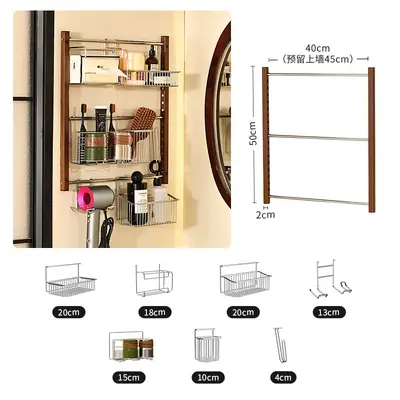 Paslanmaz çelik lavabo rafı, duvar tipi, modüler, delinmesiz montaj - 8