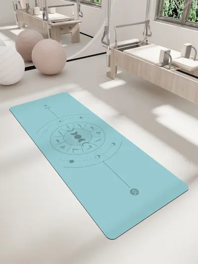PU Rubber Yoga Mat, Non-Slip, Alignment Lines - 2
