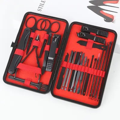 黑色7件套美甲工具家用修甲美容套指甲剪套装现货礼品指甲刀套装 - 13