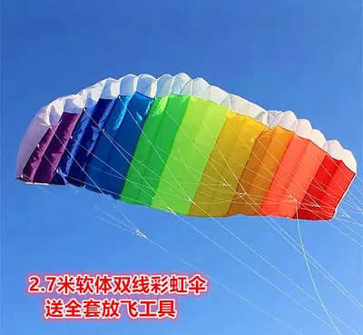 Weifang Soft Rainbow Umbrella Kite, Double-Line Stunt Kite - 9