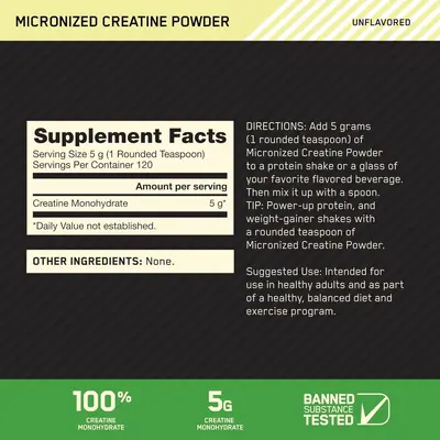 亚马逊现货跨境一水肌酸粉300g Creatine powder 健身运动前补充