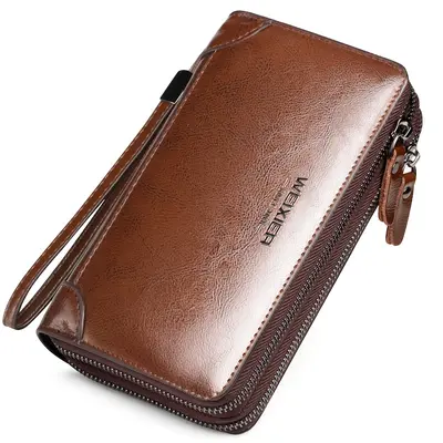 Men's PU Double-Handle Multifunctional Business Bag with Wallet Compartment