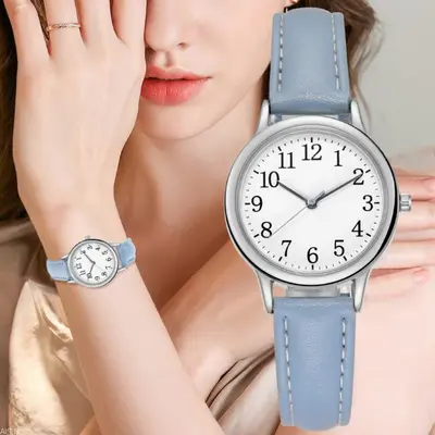 Women's Quartz Watch with Compact Leather Strap