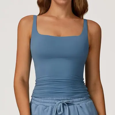 Women's Open-Back Yoga Tank Top, Quick-Dry Slim Fit Sports Bra - 8
