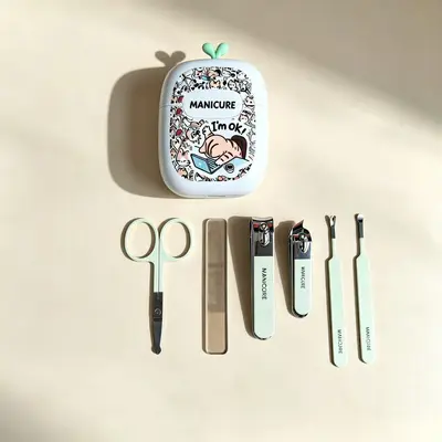 卡通款指甲刀套装六件套可爱创意修甲专用指甲钳便携收纳美甲工具 - 10