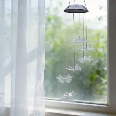 Solar-Libellen-Windglocken-Gartenleuchte, wasserdicht, für Außenbereich - 12