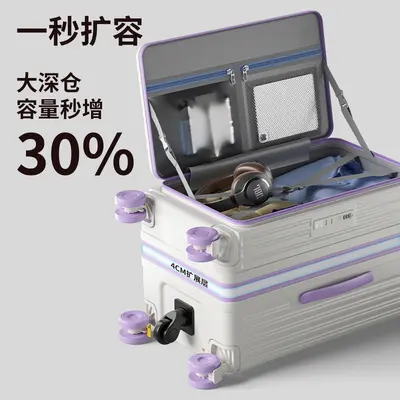 24 Inch Side-Opening Hardside Suitcase with Wide Trolley Handle, Large Capacity - 3