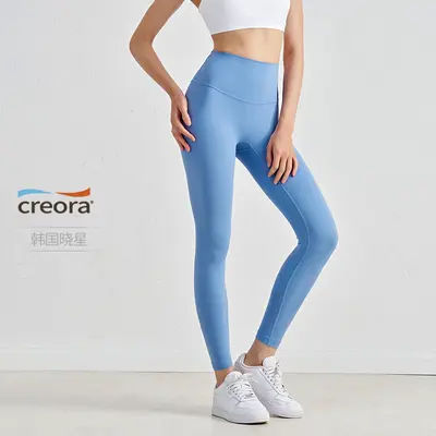 Kadınlar için garip çizgisiz çift taraflı fırçalanmış çıplak yoga pantolonu Avrupa ve Amerikalı yüksek belli şeftali popo kaldırma spor fitness pantolonları kadınlar için