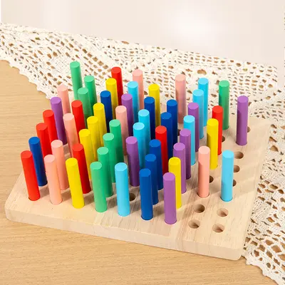 Children's Rainbow Sorting Sticks, Wooden Educational Toy - 3
