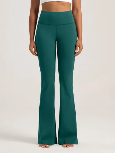 Yogahose mit High-Waist, Nylon 66, Weites Bein, Damen - 4