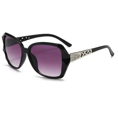 Rhinestone-Embellished Women's Sunglasses, Oversized Retro UV Protection - 7