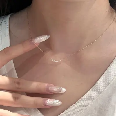 Light Luxury Zircon Smile Necklace for Women with Pavé Pendant