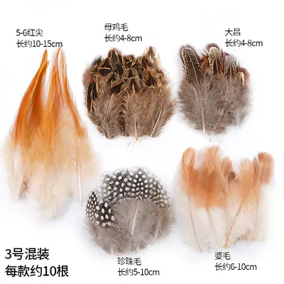 Natural Color Chicken Feather Cat Teaser Wand, 50 Pieces - 12