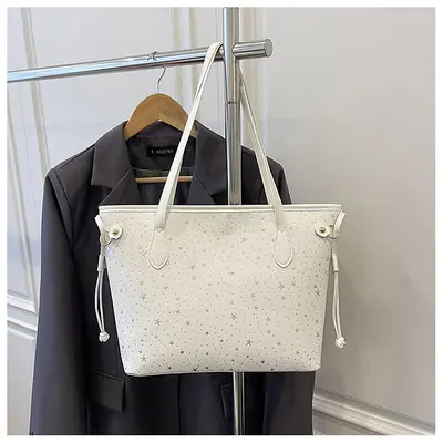 Korean Style Large-Capacity Women's Tote Bag with Star Design, Single Shoulder - 13