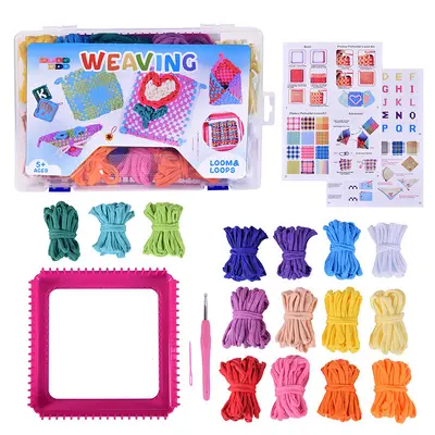 Neuer elastischer Seilstrick-Websatz für Außenhandel und grenzüberschreitenden Handel, pädagogisches Handwerk-DIY-Kinderweb-Spielzeugset - 9