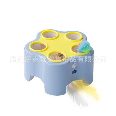 Electric Whack-a-Mole Cat Toy with Feathers, Chew-Resistant Self-Play - 10
