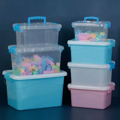 Plastik saklama kutusu oyuncak saklama kutusu ev gardırop kapaklı yapı taşı çorap saklama kutusu çamaşır boncuk kutusu - 2