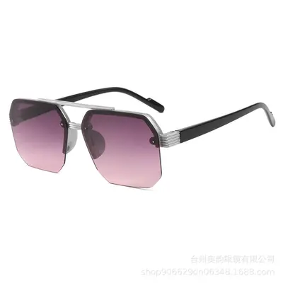 Kindersonnenbrille mit halbem Rahmen, Doppelsteg, UV-Schutz, für Jungen und Mädchen