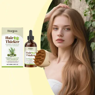 HOEGOA Rosemary Castor Oil Hair Essential Oil, Moisturizing Scalp Massage
