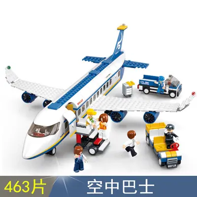 C919 uçak modeli yapı blokları seti, yolcu havalimanı montajı, eğitici oyuncak - 5
