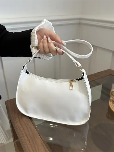Women's Minimalist Small Square Shoulder Bag, Casual Commuter Underarm Bag - 5