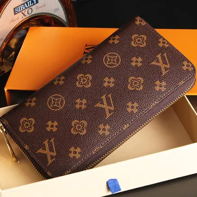 Genuine Leather Men's Clutch Wallet with Double Zipper - 11
