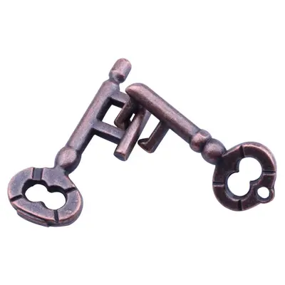 Children's Brain-Teaser PUZZLE Set with Nine Linked Rings and Magic Heart Lock - 7