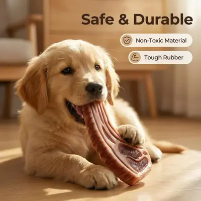 Üretici Doğrudan Tedarik Evcil Hayvan Dayanıklı Sıkıcılığı Giderici Etkileşimli Köpek Çiğneme Oyuncağı Yaratıcı Et Parçası Şeklinde Kauçuk Oyuncak Stoktan Toptan Satış