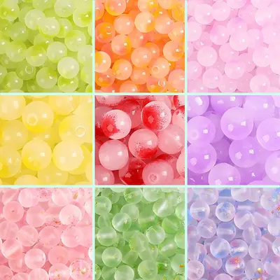 Glass Imitation Jade Round Beads for Handmade DIY Bracelets and Necklaces