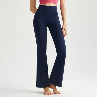 Weiman 7A antibakterielle Yogahose mit hoher Taille und Po-Lift, Schlaghose - 7