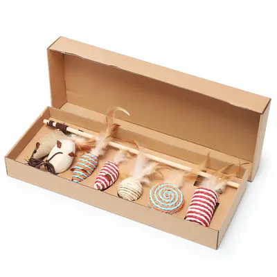 Katzenangel-Set mit 7 Teilen, austauschbare Mäuse und Federn - 6