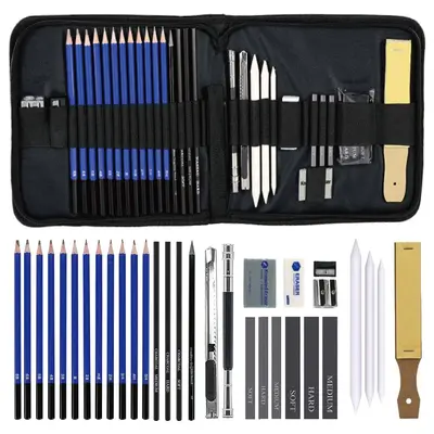 Farbstift-Set mit Skizzen- und Malwerkzeugen - 8