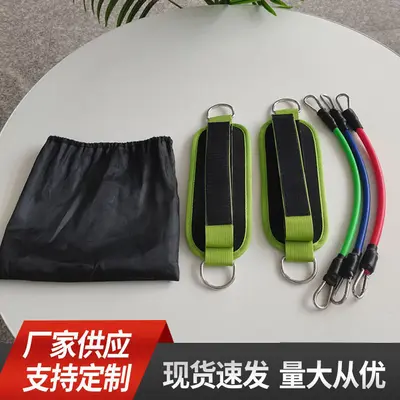Resistance Band Exercise Set with Three Tubes, Door Anchor and Ankle Straps - 10