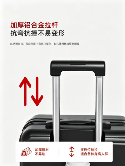 Large Capacity Silent Wheel Combination Lock Trolley Suitcase - 4