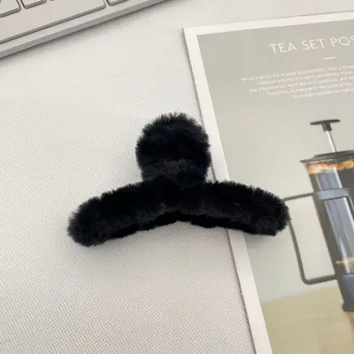 Oufei Le koreanische Version großer Nerzfell-Plüsch-Haarklammer Herbst-Winter Hinterkopf Kaninchenfell-Haiclip Haarspange Haarschmuck Großhandel - 12