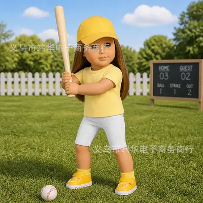 18 inch American Girl Doll Baseball Set 16 inch Realistic Doll Baseball Cap Cross-border Hot-selling Doll Clothing Accessories