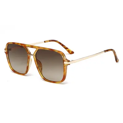3583 Double Bridge Plastic Metal Classic Sunglasses UV400 - 11