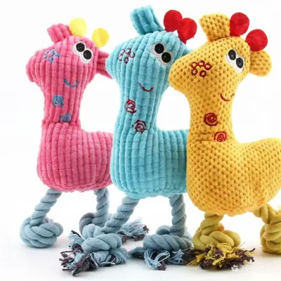 İp düğümlü fil peluş köpek oyuncağı, sesli, çekmeli - 8