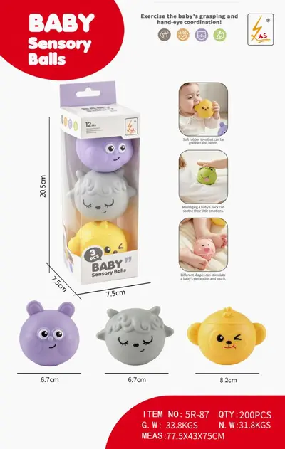 Tier-Quetschball für Babys, weich und sicher - 10