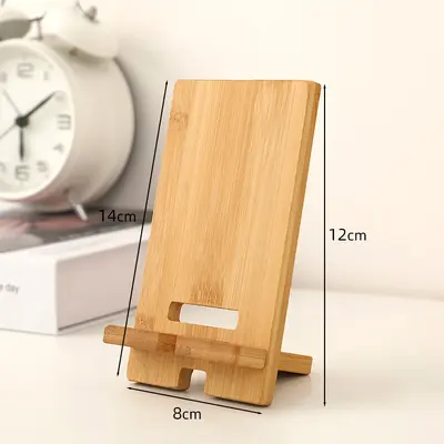Handyhalter aus Bambusholz mit Tablet-Sockel aus massivem Holz
