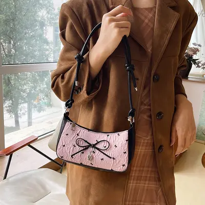 Niche Design Crescent Bag Women's Bow Single Shoulder Underarm Bag - 3