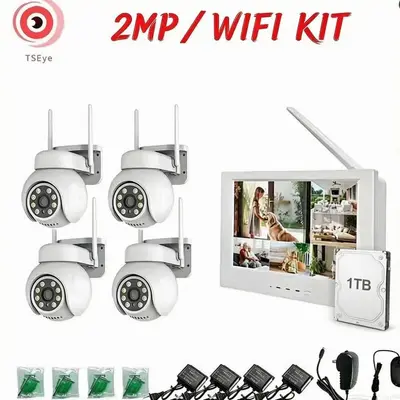 2-Megapixel 4-Kanal drahtloses WIFI-PTZ-Sicherheitskamerasystem mit bidirektionaler Audiofunktion und Monitor-Set - 8