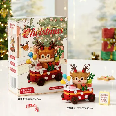 6'sı bir arada Noel temalı yapı blokları, çocuklar için Noel hediyesi - 10
